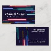 Farbige Neonlichter Visitenkarte (Vorne/Hinten)