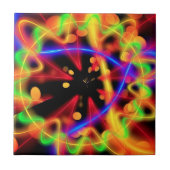 Farbige Neonlichtmuster Keramik Tile Fliese (Vorderseite)