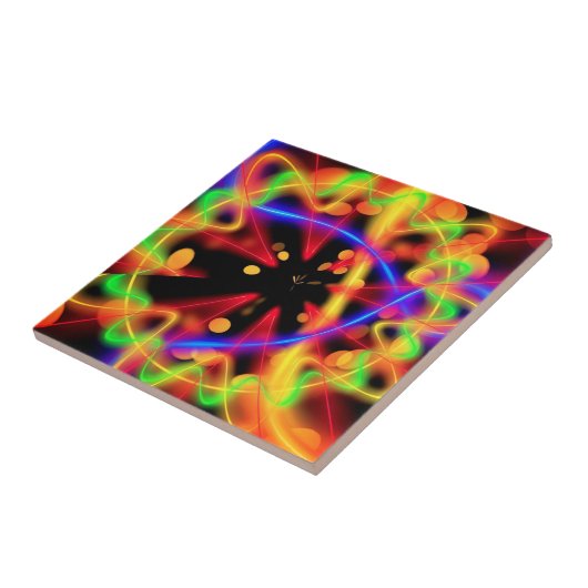 Farbige Neonlichtmuster Keramik Tile Fliese (Seite)