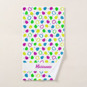 Farbige Neonpunkte und Formen Retromuster Badhandtuch Set (Handtuch)