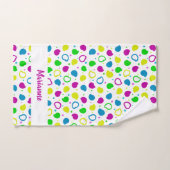 Farbige Neonpunkte und Formen Retromuster Badhandtuch Set (Handtuch)