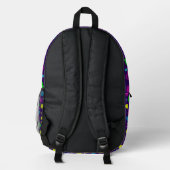 Farbige Neonpunkte und Formen Retromuster Bedruckter Rucksack (Rückseite)