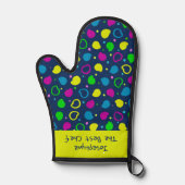Farbige Neonpunkte und Formen Retromuster Ofenhandschuh (Vorderseite)