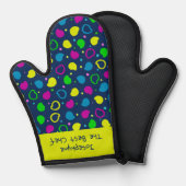 Farbige Neonpunkte und Formen Retromuster Ofenhandschuh (Vorderseite/Rückseite)