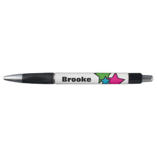 Farbige Neonstars personalisieren Kugelschreiber