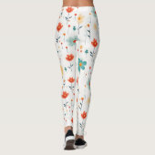 Farbige Niedliche Blume Muster Leggings (Rückseite)