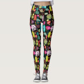 Farbige Niedliche Blume Muster Leggings (Vorderseite)
