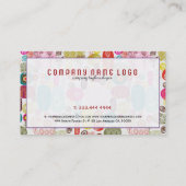 Farbige Niedliche Blume Muster Visitenkarte (Rückseite)