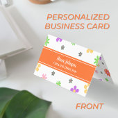 Farbige Niedliche Blumenmuster Personalisierter Na Visitenkarten