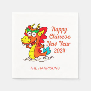Farbige Niedliche Cartoon Dragon Chinesisch Neues Serviette