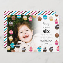 Farbige Niedliche Cupcakes Kinder Foto Geburtstags