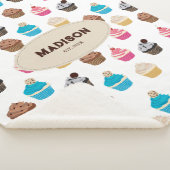 Farbige Niedliche Cupcakes Muster Monogramm Sherpadecke (3/4)