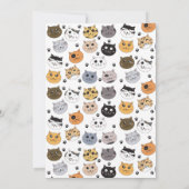 Farbige Niedliche Funny Cats & Paw Geburtstag Einladung (Rückseite)