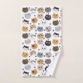 Farbige Niedliche Funny Cats & Paw Muster Badhandtuch Set (Handtuch)