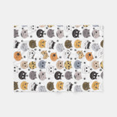 Farbige Niedliche Funny Cats & Paw Muster Fleecedecke (Vorderseite (Horizontal))