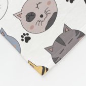 Farbige Niedliche Funny Cats & Paw Muster Fleecedecke (Ecke)
