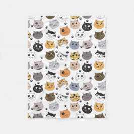 Farbige Niedliche Funny Cats & Paw Muster Fleecedecke