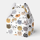 Farbige Niedliche Funny Cats & Paw Muster Geschenkschachtel (Rückseite)