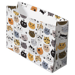 Farbige Niedliche Funny Cats & Paw Muster Große Geschenktüte