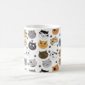 Farbige Niedliche Funny Cats & Paw Muster Kaffeetasse (Mittel)