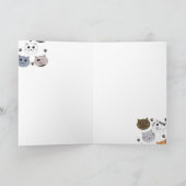 Farbige Niedliche Funny Cats & Paw Muster Karte (Innenseite)