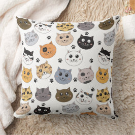 Farbige Niedliche Funny Cats & Paw Muster Kissen