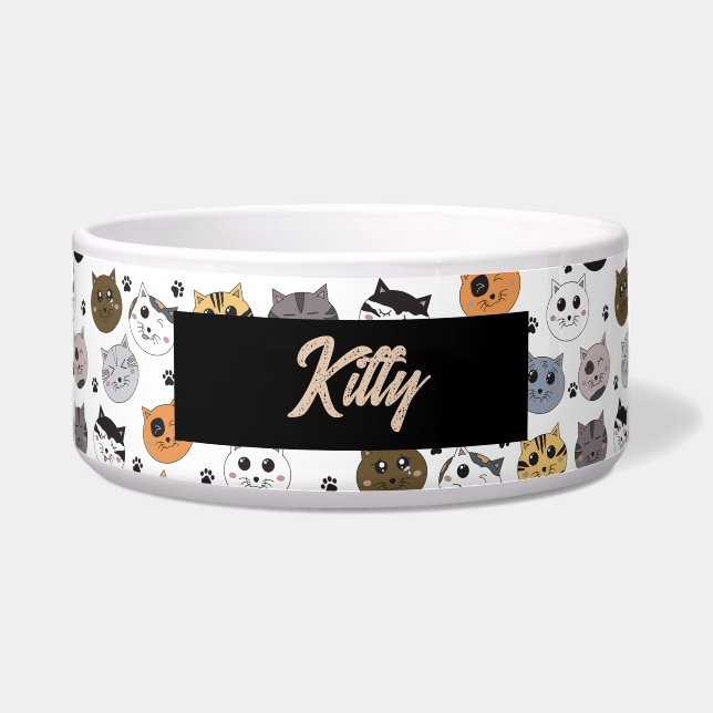 Farbige Niedliche Funny Cats & Paw Muster Napf (Vorderseite)