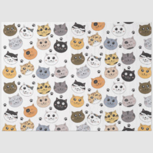 Farbige Niedliche Funny Cats & Paw Muster Seidenpapier