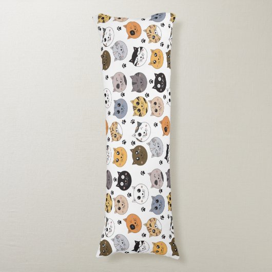 Farbige Niedliche Funny Cats & Paw Muster Seitenschläferkissen (Vorderseite Vertikal)