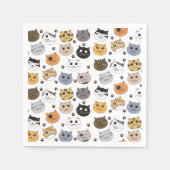 Farbige Niedliche Funny Cats & Paw Muster Serviette (Vorderseite)