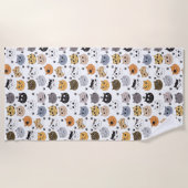 Farbige Niedliche Funny Cats & Paw Muster Strandtuch (Vorderseite)