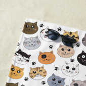 Farbige Niedliche Funny Cats & Paw Muster Strandtuch (Beispiel)