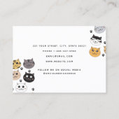 Farbige Niedliche Funny Cats & Paw Muster Visitenkarte (Rückseite)