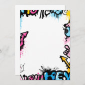 Farbige niedliche Graffiti-Rahmen, Poster oder Pos Dankeskarte (Vorne/Hinten)