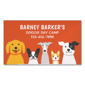Farbige Niedliche Hunde | Tierdienste Magnetische Visitenkarte (Vorderseite)