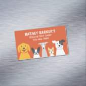 Farbige Niedliche Hunde | Tierdienste Magnetische Visitenkarte (Beispiel)