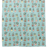 Farbige Niedliche Kakteen in handgezeichneten Must Duschvorhang (Vorderseite)