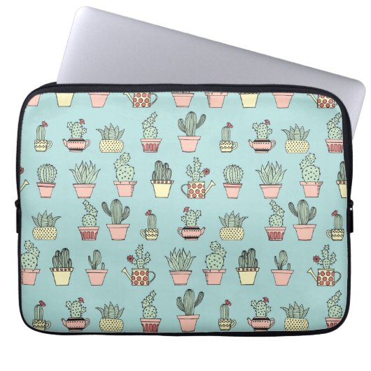 Farbige Niedliche Kakteen in handgezeichneten Must Laptopschutzhülle (Vorderseite)