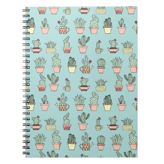 Farbige Niedliche Kakteen in handgezeichneten Must Notizblock (Vorderseite)