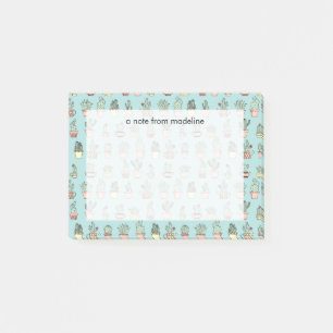 Farbige Niedliche Kakteen in handgezeichneten Must Post-it Klebezettel