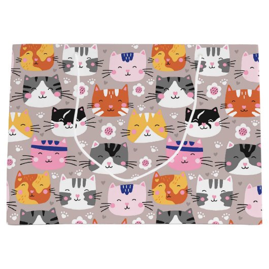 Farbige Niedliche Katzen Große Geschenktüte (Vorderseite)