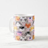 Farbige Niedliche Katzen Kaffeetasse (Vorderseite Links)