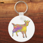 Farbige Niedliche Künstlerische Ziege Funny funky Schlüsselanhänger (Vorderseite)
