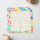 Farbige Niedliche Puppy-Paw-Drucke Mitteilungskarte (Vorderseite/Rückseite Beispiel)