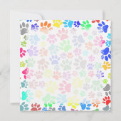 Farbige Niedliche Puppy-Paw-Drucke Mitteilungskarte (Rückseite)