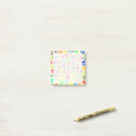Farbige Niedliche Puppy-Paw-Drucke Post-it Klebezettel (Auf Schreibtisch)