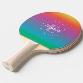 Farbige Niedliche Regenbogen Ombre Gradient Monogr Tischtennis Schläger (Vorderseite)