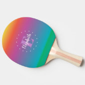 Farbige Niedliche Regenbogen Ombre Gradient Monogr Tischtennis Schläger (Seitenansicht)