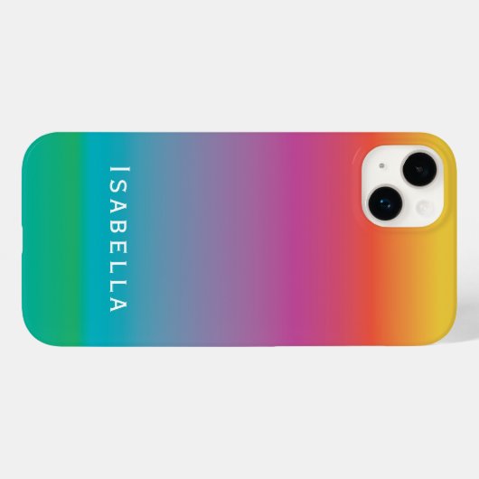 Farbige Niedliche Regenbogenfarben Ombre Monogram Case-Mate iPhone Hülle (Rückseite (Horizontal))