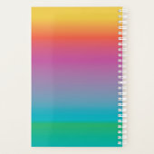 Farbige Niedliche Regenbogenfarben Ombre Monogram Planer (Rückseite)